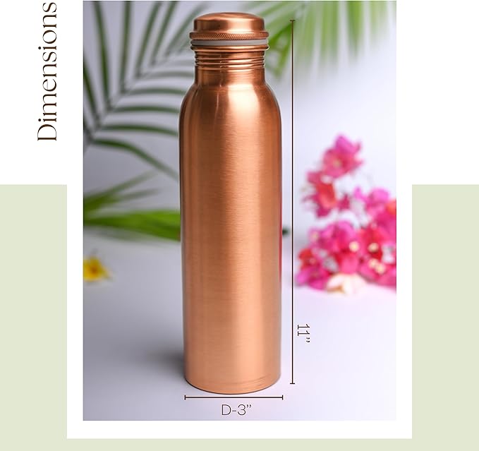 RAJRANG Copper Water Bottle 34 oz Leak Proof Design Vessel Ayurveda Health Pitcher for Sport Fitness Yoga 1000 ml