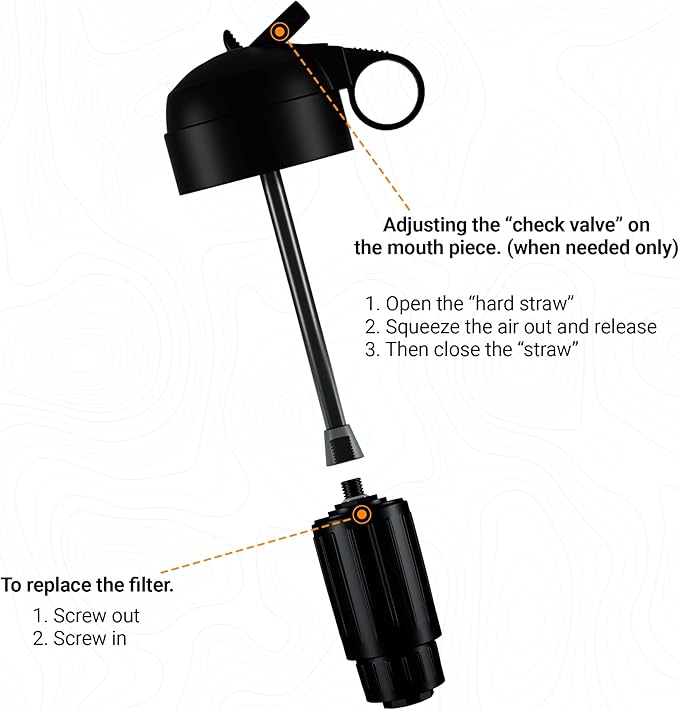 ETA Alkaline Water Filter Bottle for Travel, Camping, Hiking, Backpacking, Emergency, Survival | Removes up to 99.99% of Harmful contaminants, 9.5pH, Protects the Nutrient & Mineral Value, Made in USA