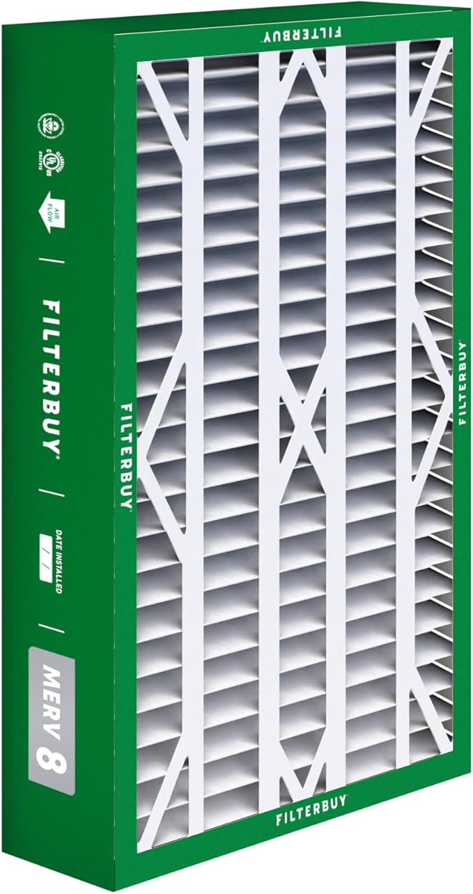 Filterbuy 16x28x6 Air Filter MERV 8 Dust Defense (2-Pack), Pleated HVAC AC Furnace Air Filters Replacement for Aprilaire Space-Gard 401/2400 & Lennox (Actual Size: 15.50 x 26.88 x 6.00 Inches)