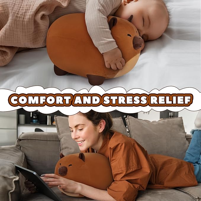Capybara Plush Toys-12'' Capybara Plush Toy, Capybara Plush Pillow, Cute Soft Plush Capybara Plushie Stuffed Toys, Capybara Plush Pillows Toy Decoration Doll Gift for Kids Girls Boys