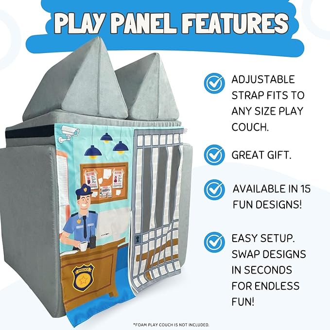 Play Panel for Childrens Foam Sofa Kids Couch (Police)