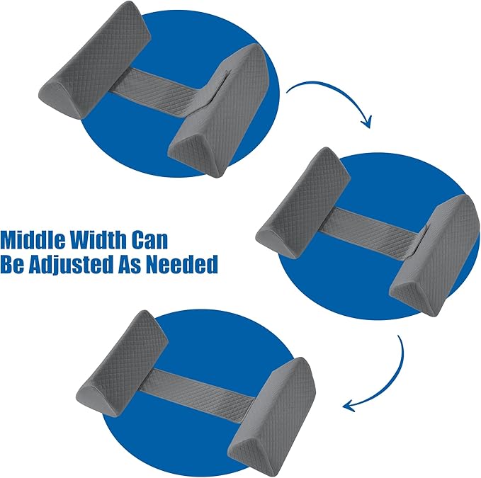 HOMBYS Memory Foam Sleep Position Training Pillow, Body Supportive Trainer Pillow for Back Sleeper Side Sleeper, Adjustable Body Pillow - Grey