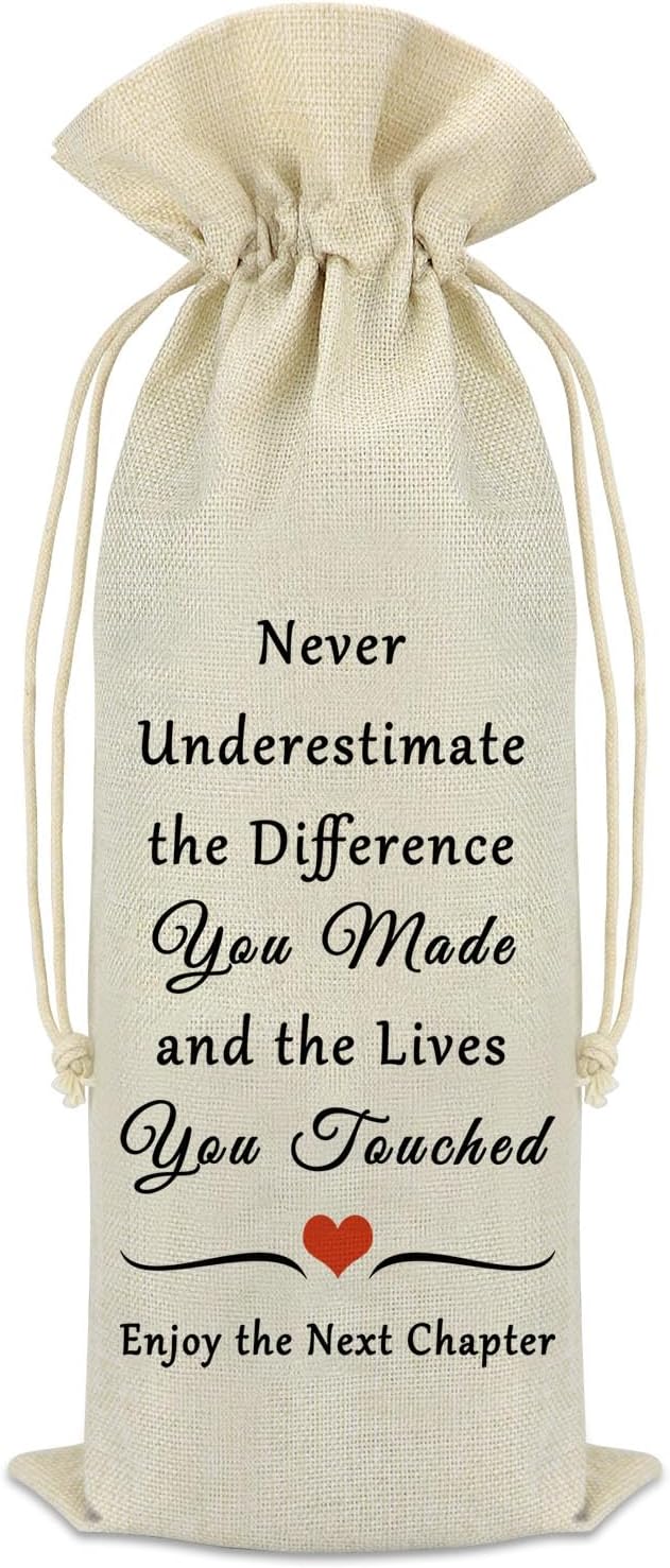 Retirement Gifts Coworker Leaving Gift Wine Bags New Beginnings Gifts Happy Retirement Goodbye Farewell Gifts for Leader Grandpa Grandma Mom Dad Friend Colleague Christmas Birthday Gifts for Men Women