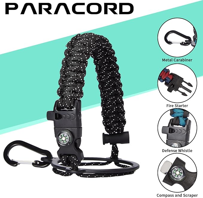 40oz Insulated Water Bottle - w/Straw Spout Lid, Bottle Holder with Strap, Paracord Handle, Protective Bottom Boot, Stainless Steel Metal Thermo Jug Flask Cold 48h & Hot 24h, Cream White