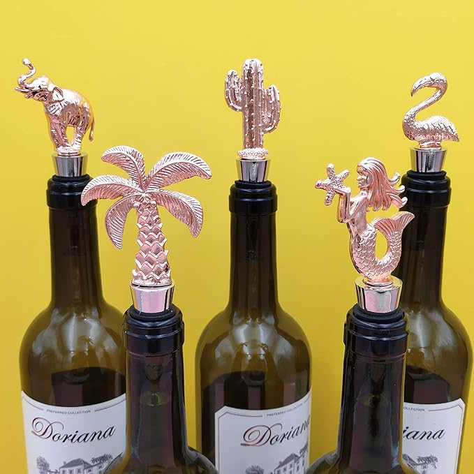Cactus Wine Bottle Stopper, Reusable Zinc-Alloy wine Stoppers, Beautiful Golden Home Decoration, Wine Gift for Cactus Lovers