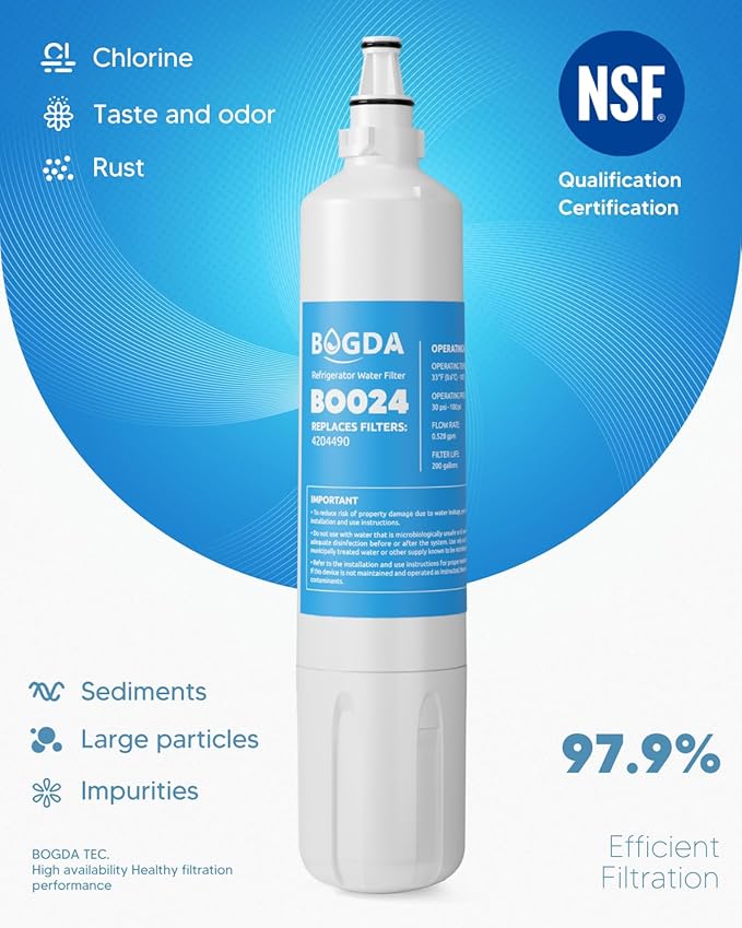 Updated BOGDA 4204490 Water Filter Replacement Compatible with Sub-Zero. 4204490, 4290510, 9030868, 1 Filter