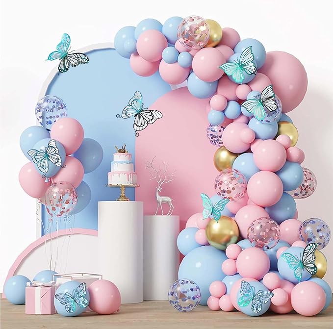 3D Butterfly Wall Decor 48 Pcs 4 Styles 3 Sizes, Butterfly Birthday Decorations Butterfly Party Decorations Cake Decorations, Removable Stickers(Green)