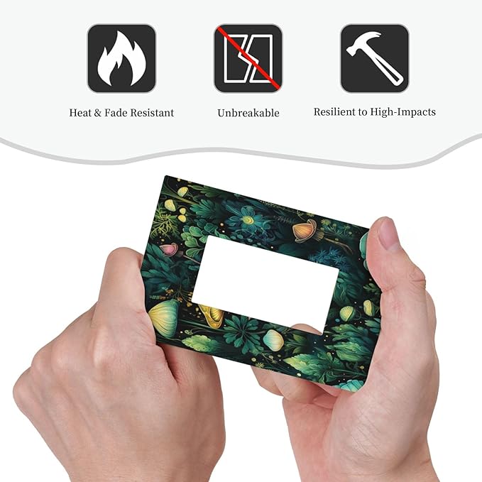 Green Dark Forest Mystical Mushroom 1 Gang Rocker Light Switch Covers Single Decora Outlet Wall Plate Decorative Switchplate Faceplate GFCI for Country Bathroom Bedroom Kitchen Decor