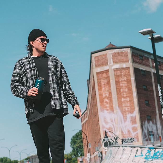 Farsea Insulated Water Bottle With Paracord Handle, Protective Silicone Boot and 2 Lids (Straw Lid & Spout Lid), Stainless Steel Water Bottle Wide Mouth, Double Wall Sweat-Proof BPA-Free,12 oz