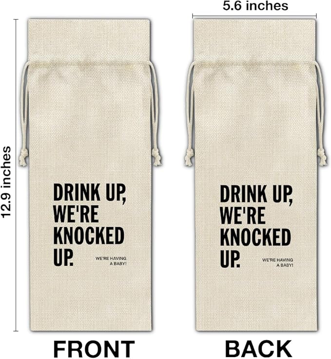 Funny Pregnancy Announcement Wine Bag, Baby Announcements Gifts for New Grandparents Aunt Uncle Friends, Pregnant Reveal Wine Gift Bag