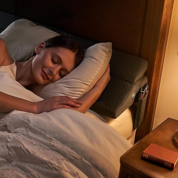 Bed Wedge Pillow for Headboard - Wedge Pillow Headboard King(76"x10"x6") - Foldable Bed Gap Filler/Headboard Pillow/Mattress Wedge - Fill Gap (0-8") Between Headboard and Mattress - AshGray