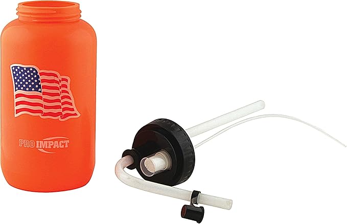 Pro Impact Squeezable Water Bottle with Bendable Long Straw and Spray cap - LDPE BPA Free Plastic - Hydration for Baseball Hockey Gym MMA Yoga Boxing Cycling Softball Football Lacrosse (35.5 Oz.)