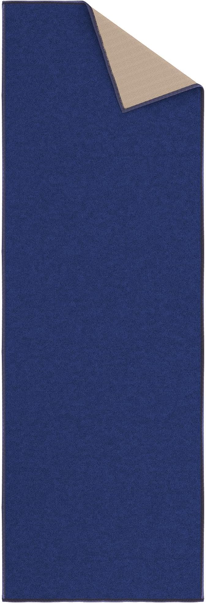 Machine Washable Modern Solid Design Non-Slip Rubberback 2x5 Traditional Runner Rug for Hallway, Kitchen, Bedroom, Entryway, 20" x 59", Navy