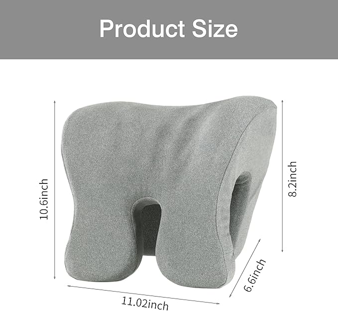 HOMBYS Memory Foam Neck Support for Office Chair, Supportive Headrest Pillow for Neck Pressure Relief Improved Posture for Working Chair, Car, Sofa, Plane and Travel
