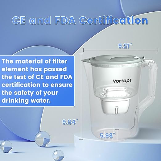 Water Filter Pitcher - 15-Cup Water Purifier Pitcher for Drinking Water, Reduces Chlorine, Lead and Bad Taste, 3 Months Lifetime, BPA Free,L2-Green(Included 1 Filter)