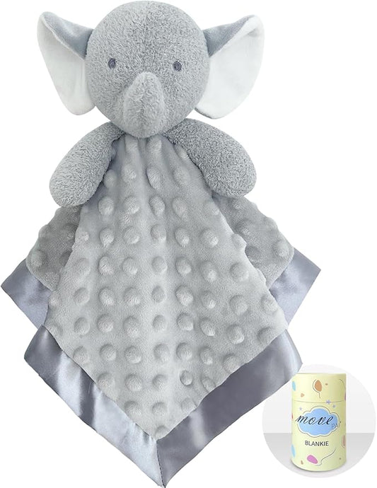 Grey Elephant Baby Security Blanket Loveys for Babies Girls, 16" Soft Baby Lovey Blanket, Baby Snuggle Stuffed Animals Blankie, Baby Girls Gifts for Infant and Toddler