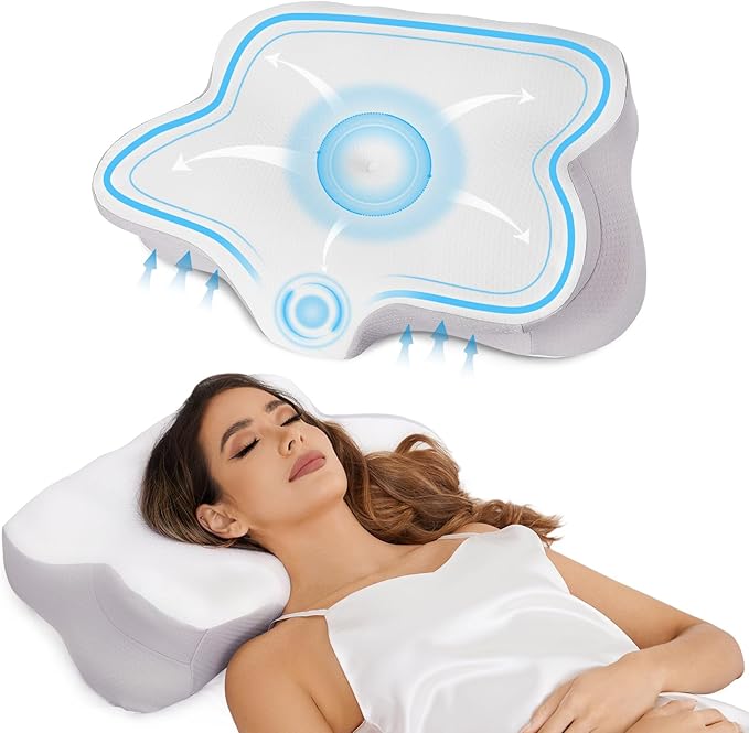 Desol Cervical Pillow for Pain Relief, Contour Memory Foam Pillows, Ergonomic and Orthopedic Pillow for Side Stomach Sleepers with Removable Pad