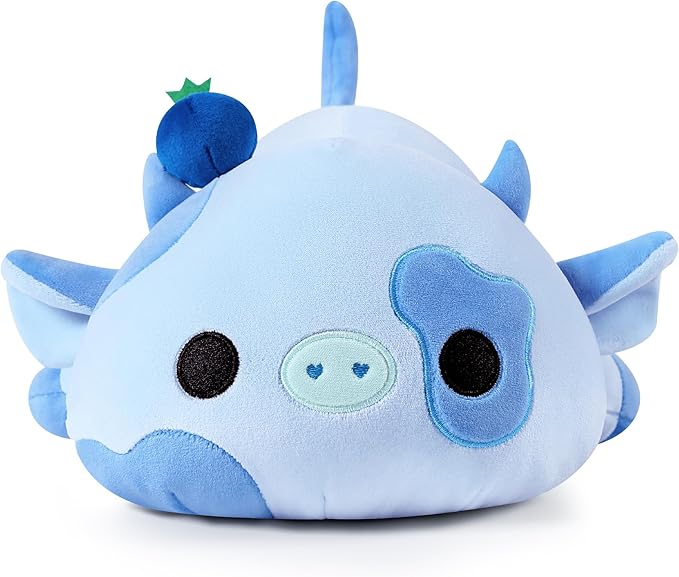 Onsoyours Cute Cow Plushie, Soft Stuffed Blueberry Cow Squishy Plush Animal Toy Pillow for Kids (Blueberry Cow, 9")