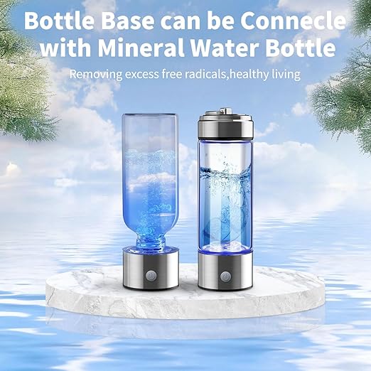 Papijojo Hydrogen Water Bottles,Hydrohealth Hydrogen Water Bottle,Hydrogen Water Bottle Generator with SPE PEM Technology,Hydrogen Water Ionizer Improve Water in 3 Min (Silver)