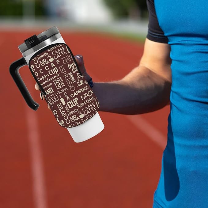 Water Bottle Pouch for Stanley Cup 40oz 30oz,Personalized Gym Purse for Men Women, Tumbler Pouch with Versatile Pocket Water Bottle Bag for Cards, Keys, Phone Botanical Leaf