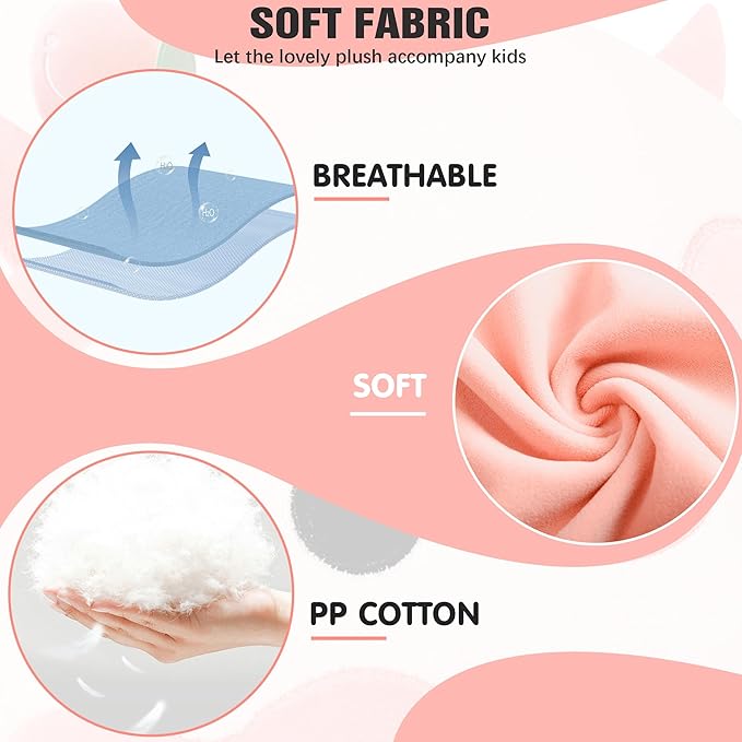 Onsoyours Cute Cow Plushie, Soft Stuffed Peach Cow Squishy Plush Animal Toy Flower Cow Pillow for Kids (Peach Cow, 12")