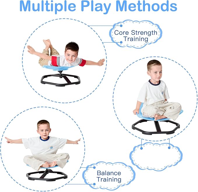 Spinning Sensory Chair, Shield Modeling Sensory Spinning Chair for Kids, Playing Like Captain America Sensory Toys for ADHD and Autism