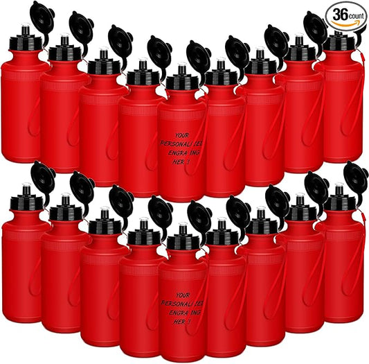 Zubebe 36 Pcs Sports Water Bottles Bulk 20 oz Squeeze Reusable Plastic Water Bottle with Nylon Strap Blank DIY Water Bottles for Kids Adults School Thanks Gift Outdoor Sport Fitness