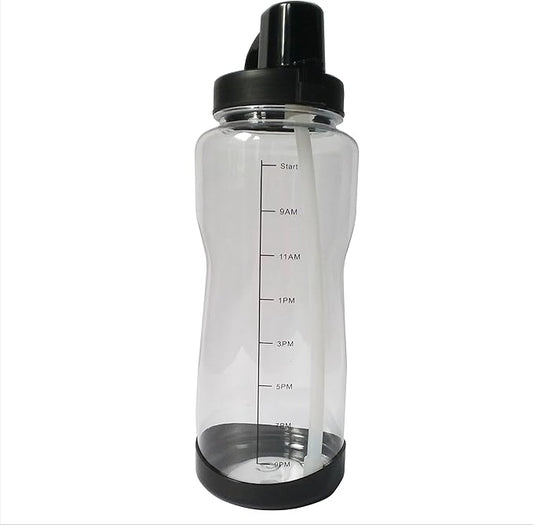 Hydration Bottle 64 oz (2 Liter) Daily Water Tracker - Time Marked to Ensure You Drink 64 Ounces of Water Throughout the Day. Make Sure You Stay Hydrated.