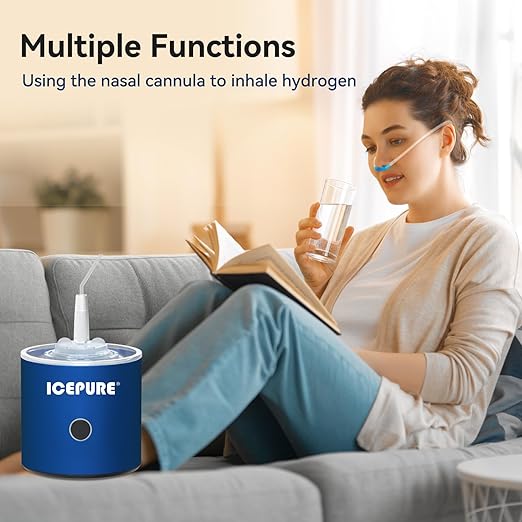 ICEPURE 3 in 1 Hydrogen Water Bottle, 3000ppb, 9.5oz|280ml, SPE PEM Technology, Portable Rechargeable, Inhalable Hydrogen Water Bottle Generator, Daily Drinking for Home Office Travel Gym Fitness Gift