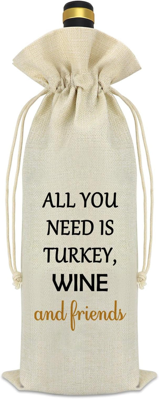 Friendship Themed Wine Bag Gifts for Women Men Best Friend Birthday Gift Christmas Thanksgiving Graduation Gift for Her Him Friends Sister Bestie Divorce Breakup Gift Reusable Wine Bottle Bag Cover