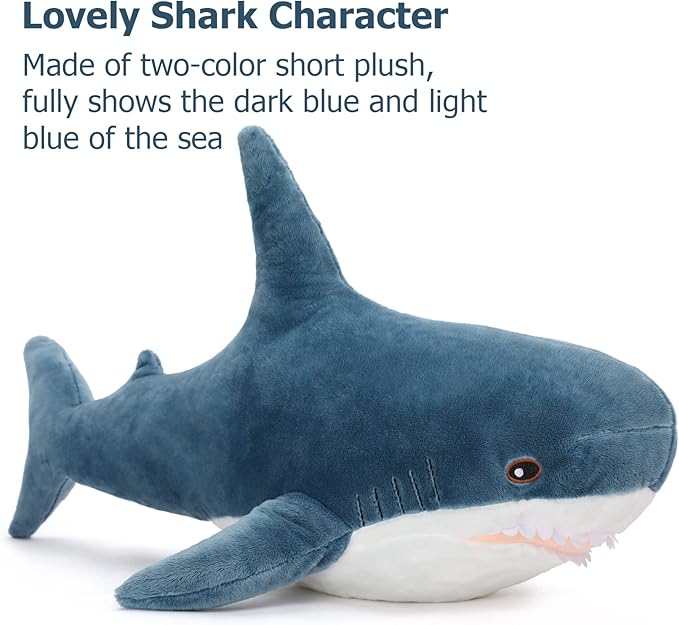 MorisMos Giant Shark Stuffed Animal Shark Plush Toys, Soft Plush Shark Hugging Pillow for Kids, 40 inch