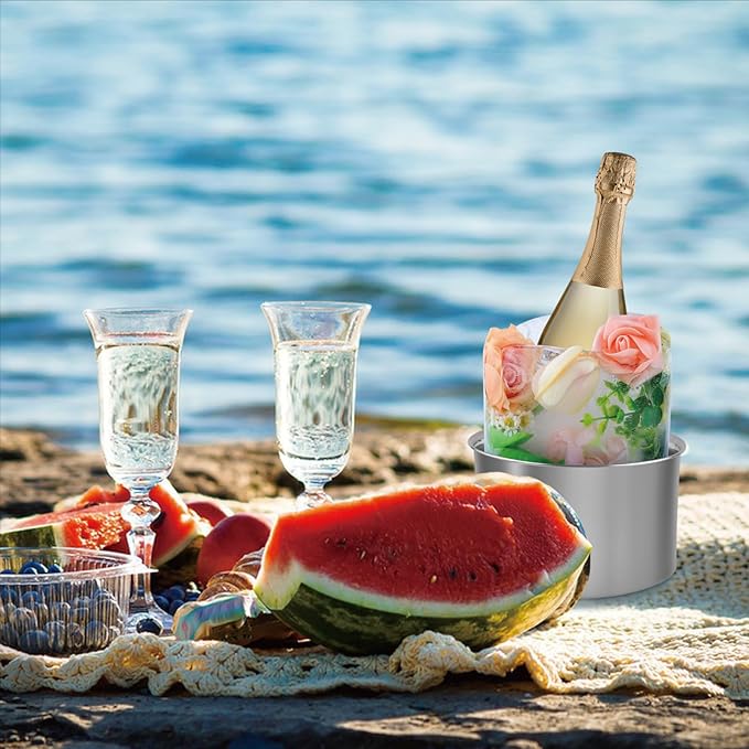 Ice Mold Wine Chiller, DIY Ice Mold Wine Bottle Chiller Cooler,Champagne Wine Whisky Beer Drink Ice Bucket Mold for Any Theme or Season