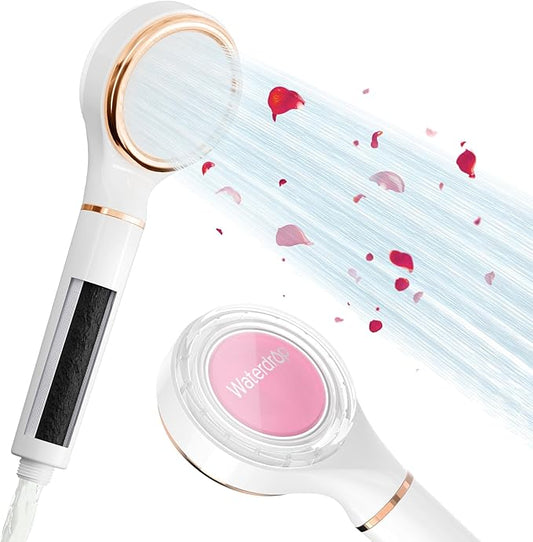 Waterdrop SF02-SR Filtered Shower Head with Handheld, High Pressure & Vitamin C for Healthier Hair & Skin, Softener Water, Reduce Chlorine, Reduce Hair Shedding, Soothe Dry Skin, Rose
