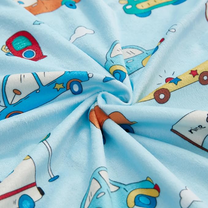Baby Blanket for Boys Girls Super Soft Blanket,Fluffy Cool Lightweight Baby Receiving Blankets,Double Layer with Dotted Backing for Toddler Nursery (Blue, car30*40in)