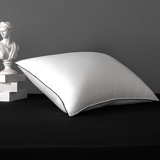 MAXICOZY Hungarian Goose Down Pillow Standard Size, 3-Chamber Bed Pillows Standard Size Pillow, White Hotel Pillows for Sleeping, 460TC Soft Cotton Blend Shell- Standard (20" x 26"), 1 Pack