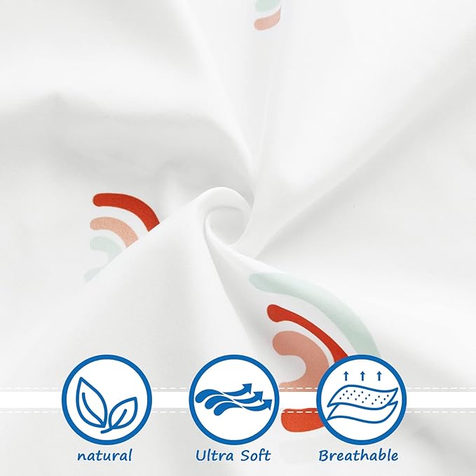 Pack n Play Sheets 2 Pack (27"x 39"x 5") Rainbow Mini Crib Sheets for Baby Girls Boys, Portable Playard Sheet, Ultra Soft Microfiber Pack n Play Mattress Sheet Cover