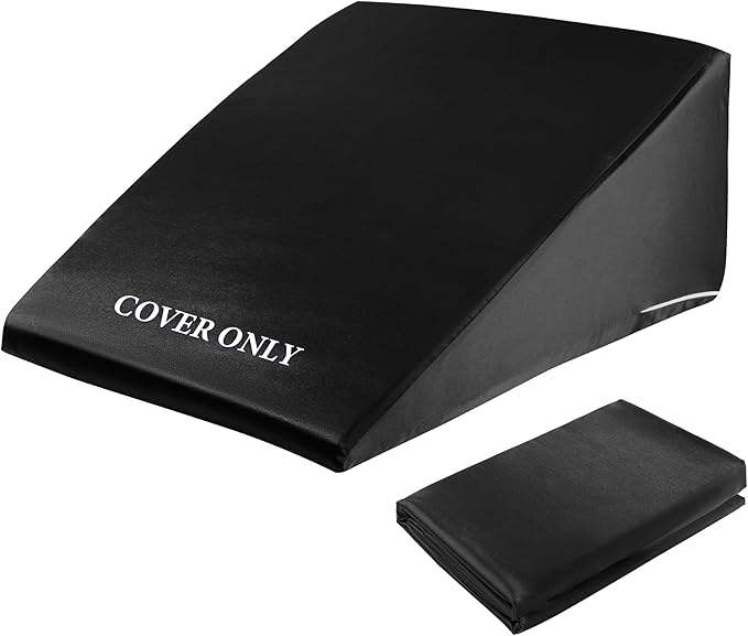 HOMBYS Satin Bed Wedge Pillow Cover Silky & Smooth Wedge Pillowcase 1 Pack 24x24x8, Soft & Breathable, Removable & Machine Washable-Zipper Design (Pillow Not Include), Black