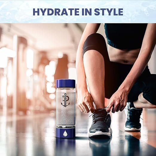 Hydrogen Water Bottle Generator | Durable SPE PEM Electrolysis Technology Hydrogen Water in 3 Min | Portable Water Quick Ionizer Machine for Home, Office, Travel, Exercise, Daily Use & Gifts (Blue)