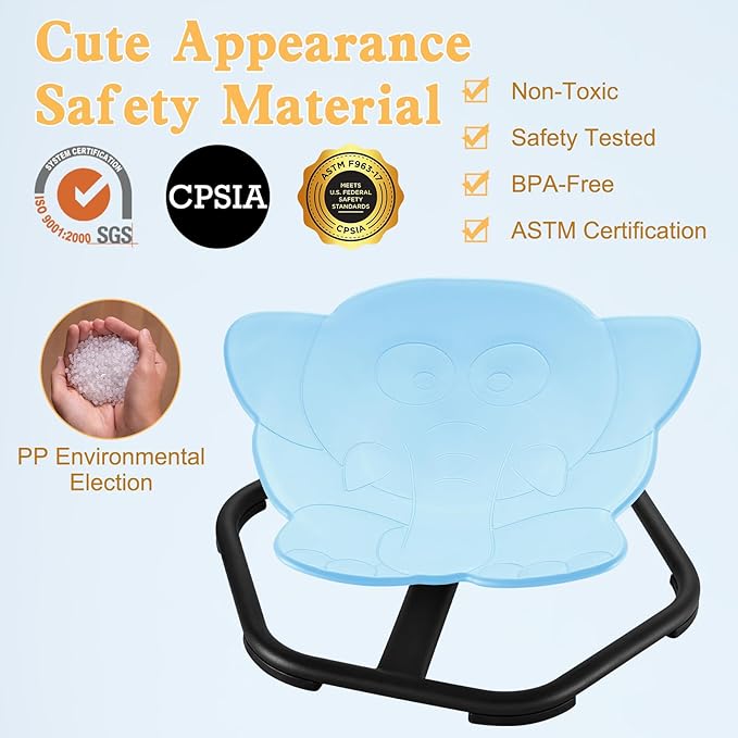 Spinning Chair for Autistic Kids Sit and Spin Chair for Kids Swivel Sensory Chair Elephant Spinning Seat Autism Sensory Chair Items for Sensory Room Training Balance Body Coordination