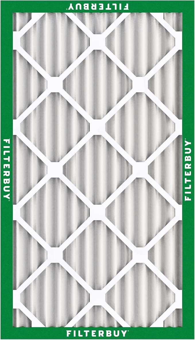Filterbuy 16x25x2 Air Filter MERV 8 Dust Defense (6-Pack), Pleated HVAC AC Furnace Air Filters Replacement (Actual Size: 15.50 x 24.50 x 1.75 Inches)
