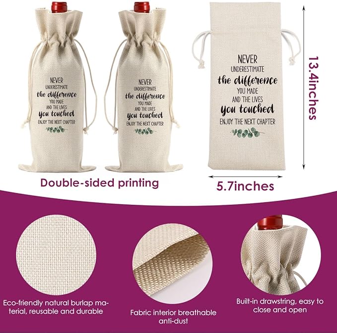 Wine Bag, Coworker Leaving Gifts for Women Men, Goodbye Gifts for Coworkers, Going Away Gifts for Coworkers Women, Farewell Gifts for Coworkers, Moving Away Gifts for Friends, Leaving Job