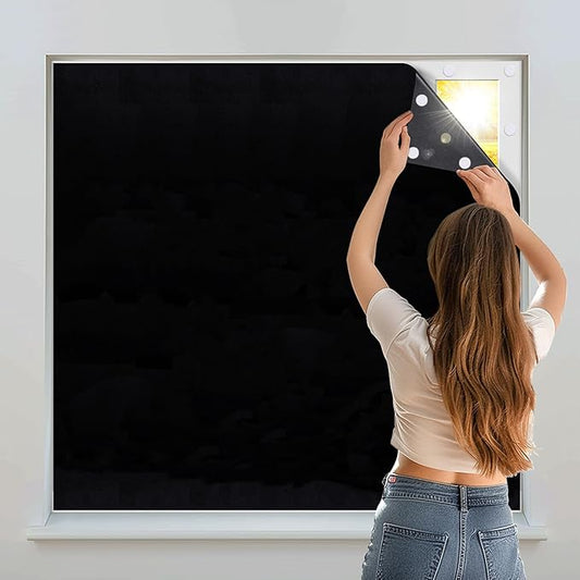 Portable Blackout Shades 100% Blackout Curtains for Bedroom Small Window Curtains No Light Kitchen Windows Insulated for Nursery for Baby Travel Curtain,Black,56" W x 80" L,1 Panel