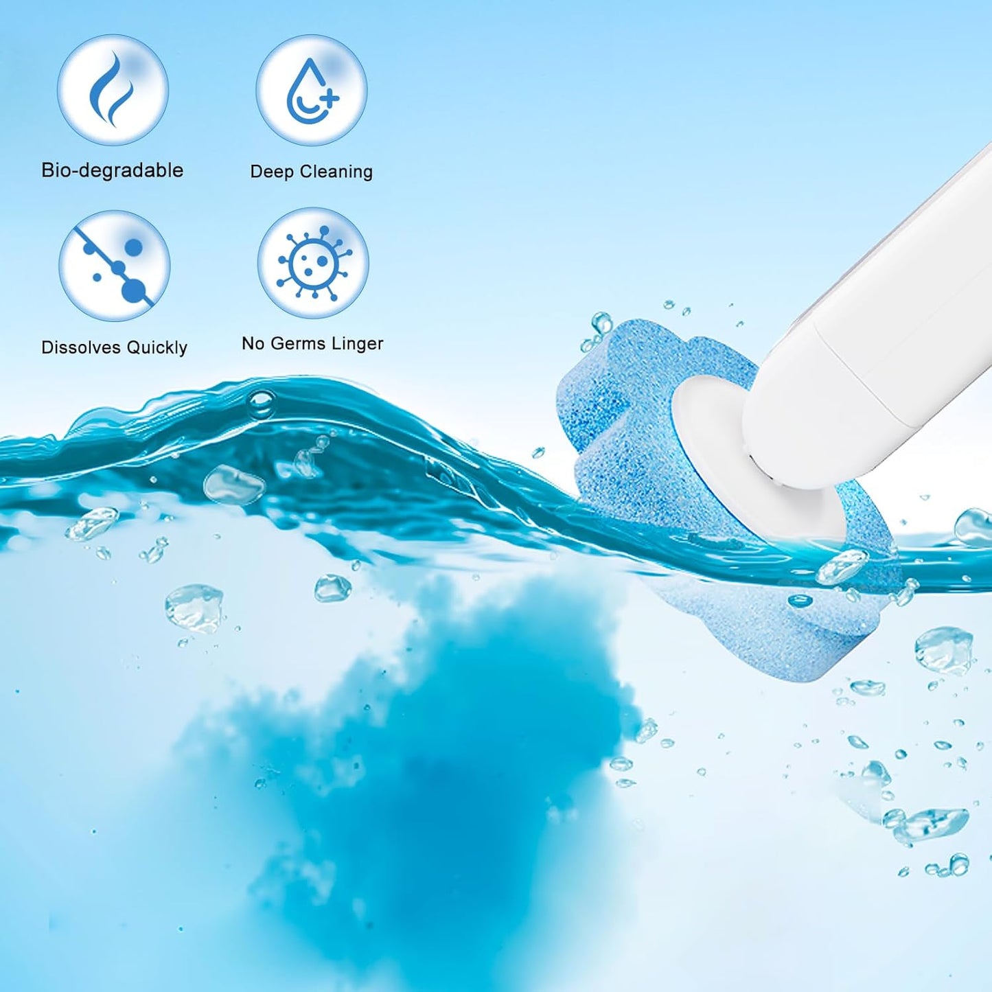 Disposable Toilet Brush with Holder, Disposable Toilet Cleaning System with 36 Refills, Toilet Wand Kit for Bathroom Toilet Cleaning (Disposable Toilet Brush)