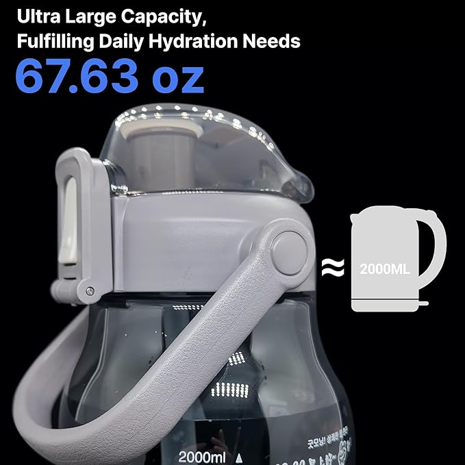 Big Water Jug,Travel,Tritan,Circle,2L capacity,Eye-catching design - Stay Hydrated All Day Long!