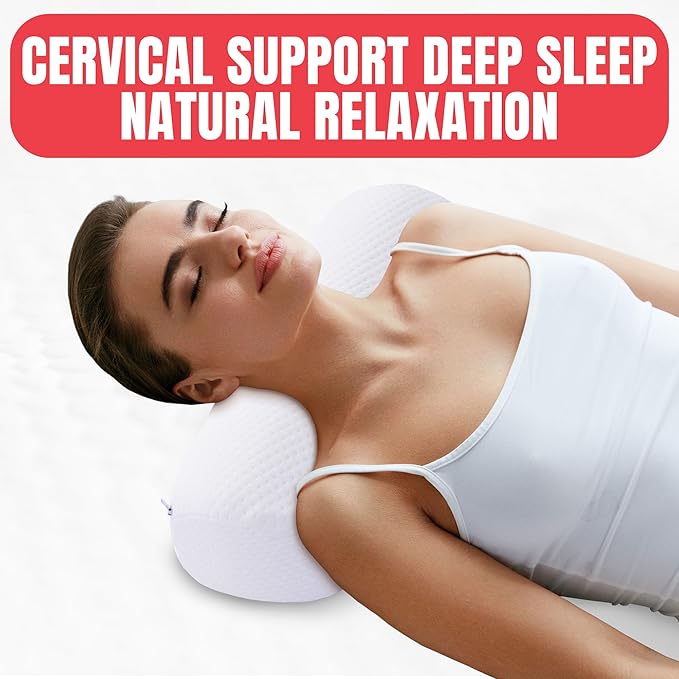 BALAPET Cervical Pillow,Neck and Shoulder Relax Pillows Contour Memory Foam Pillow,Ergonomic Neck Support Pillow Corrects Round Shoulders and Improves Cervical and Spinal Pain Suitable for Sleeping