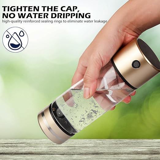 Hydrogen Water Bottle, VirKech 11oz 1600PPB Hydrogen Rich Water Bottle Generator with SPE/PEM 3 Mins Quick Electrolysis and Leak-Proof to Slow Down Aging, Best Gift for Women and Men
