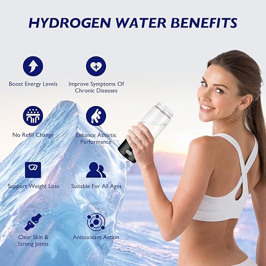 Hydrogen Water Bottle - Rechargeable High Concentration Hydrogen Generator, Portable Design, Food-Grade Materials, Easy to Use and Clean, 420ml