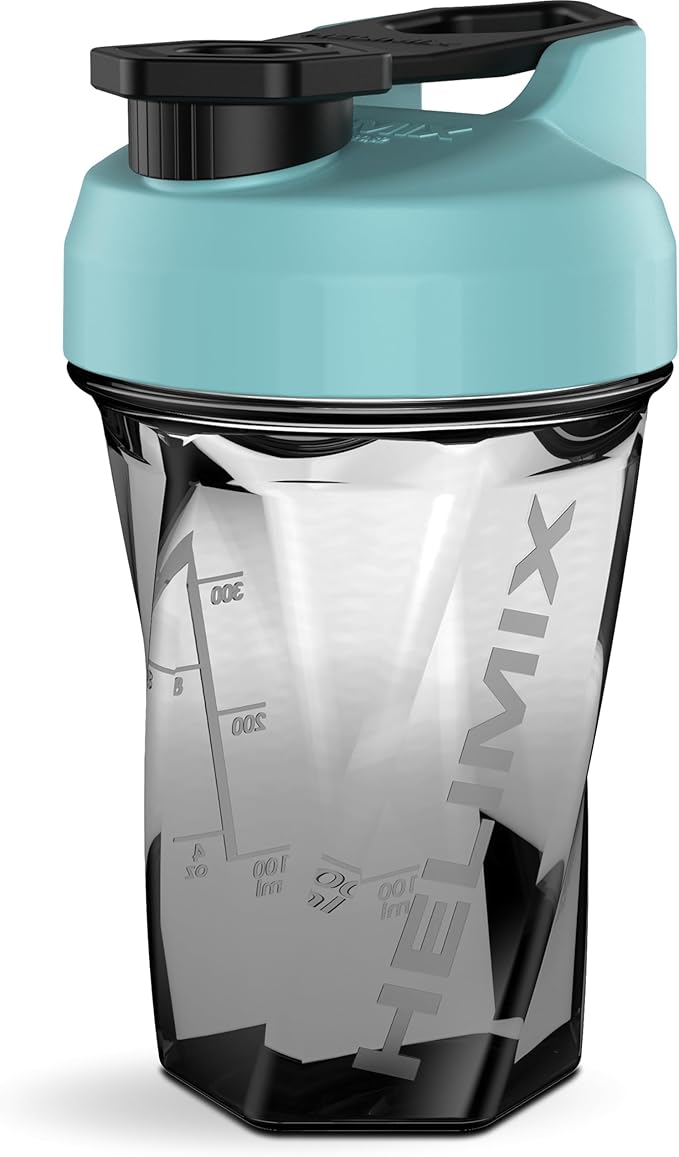HELIMIX 1.5 Vortex Blender Shaker Bottle Holds Upto 20oz | No Blending Ball or Whisk | USA Made | Portable Pre Workout Whey Protein Drink Shaker Cup | Mixes Cocktails Smoothies Shakes | Top Rack Safe