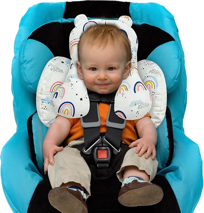 Baby Toddler Stroller Pillow for Newborn, Infant Car Seat Insert Carseat Sleeping Cushion, 2-in-1 Body Ultra-Soft Comfort Support