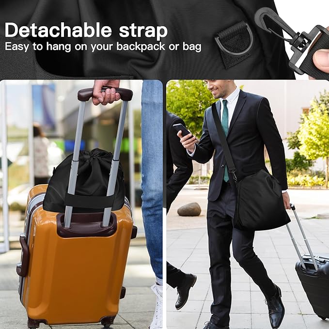 Large Travel Neck Pillow Bag for Dot&Dot Twist Memory Foam Travel Pillow, Luggage Travel Pillow Drawstring Bag Carrying Case with Trolley Sleeve & Adjustable Strap, Easily Attach to Luggage Backpacks